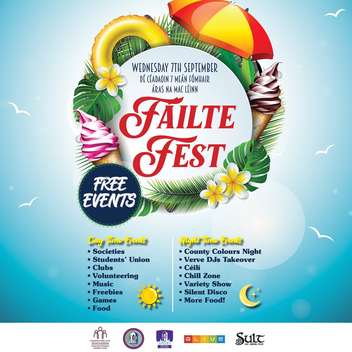 UniOfGalwaySU's tweet photo. Tomorrow is gonna be class 🥳
Make sure to call down to Áras na Mac Léinn and @SultNUIGalway for #FáilteFest
#DoChomhaltas #WelcomeBack #CountyColours #Freebies https://t.co/LsjiT28iyk