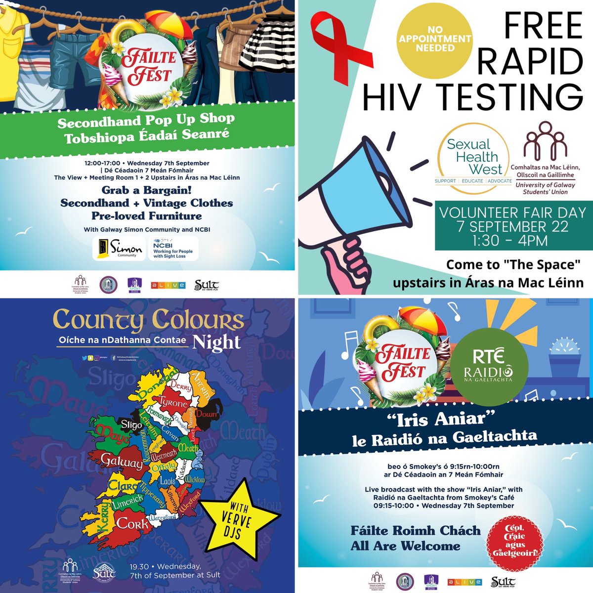 UniOfGalwaySU's tweet photo. Tomorrow is gonna be class 🥳
Make sure to call down to Áras na Mac Léinn and @SultNUIGalway for #FáilteFest
#DoChomhaltas #WelcomeBack #CountyColours #Freebies https://t.co/LsjiT28iyk