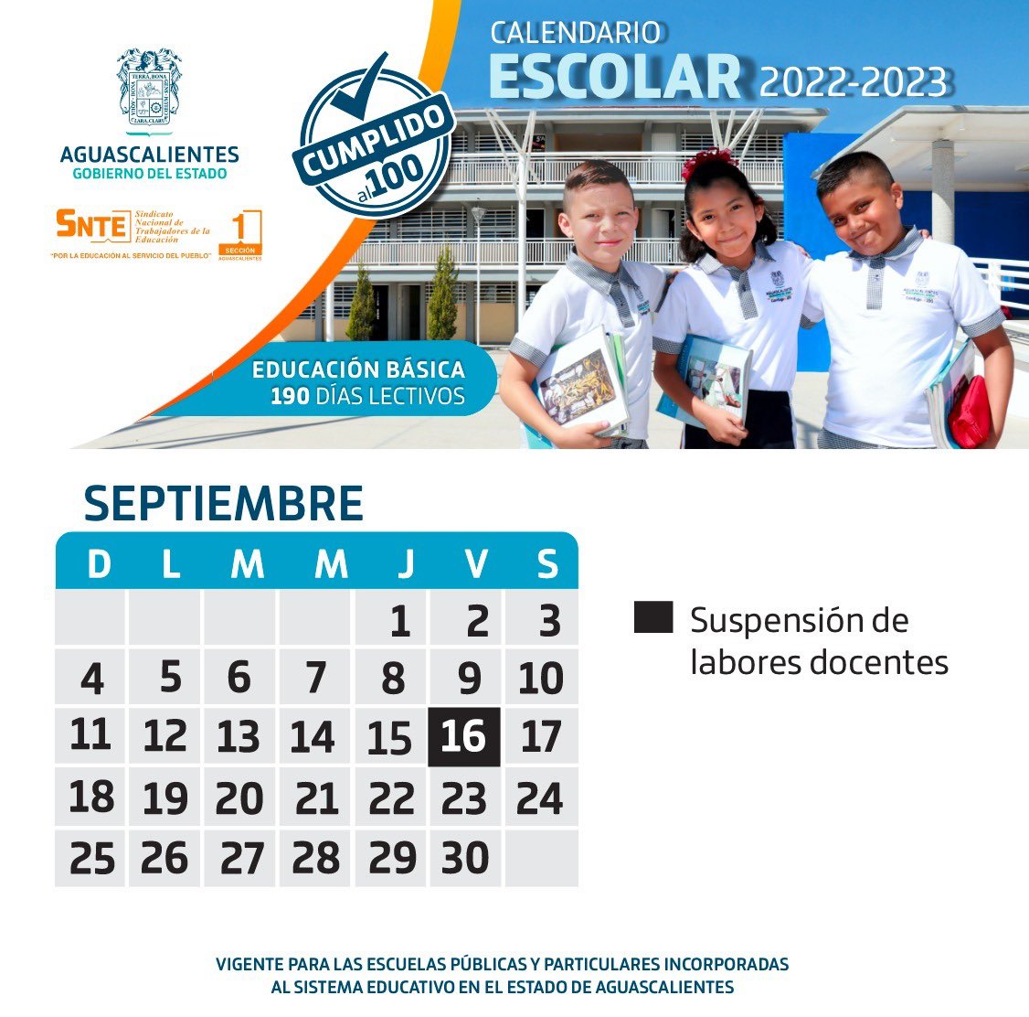 ¡Atención! 📢 Te compartimos el calendario escolar oficial correspondiente al mes de septiembre para escuelas públicas y particulares de preescolar, primaria y secundaria del estado. 📚🙋‍♀️🎒✅Consulta el calendario completo aquí 👉 bit.ly/3nQtoKA