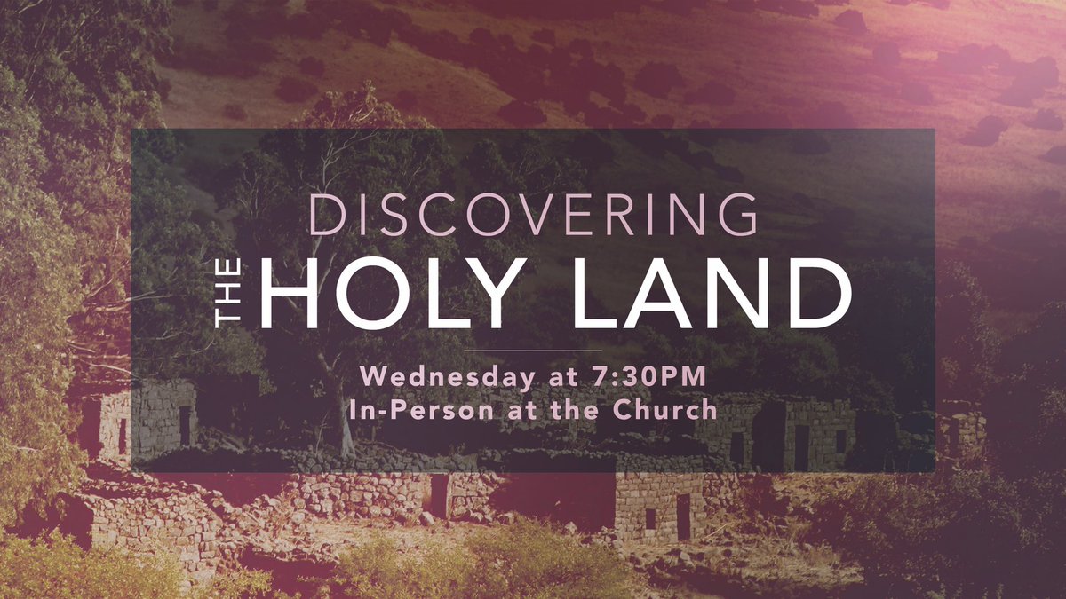 WellingChurch's tweet photo. Bible study restarts this Wednesday! Join us in-person at 7:30pm in the back hall for an in-depth look at the Holy Land and its relevance to our Bible understanding! https://t.co/mpAFfluFTW