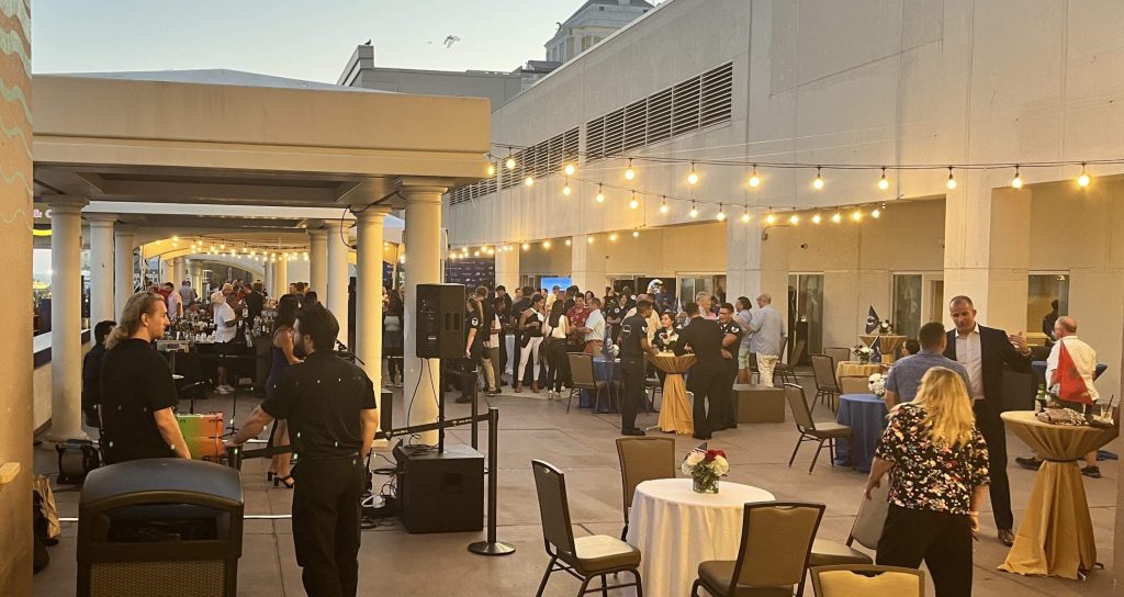 On Tuesday August 23rd the visiting sailors from the USS New Jersey, along with members of the commissioning committee were invited by the Atlantic City Chamber of Commerce to attend a reception beinggiven primarily for military participants in the

njcommissioning.org/reception-for-…