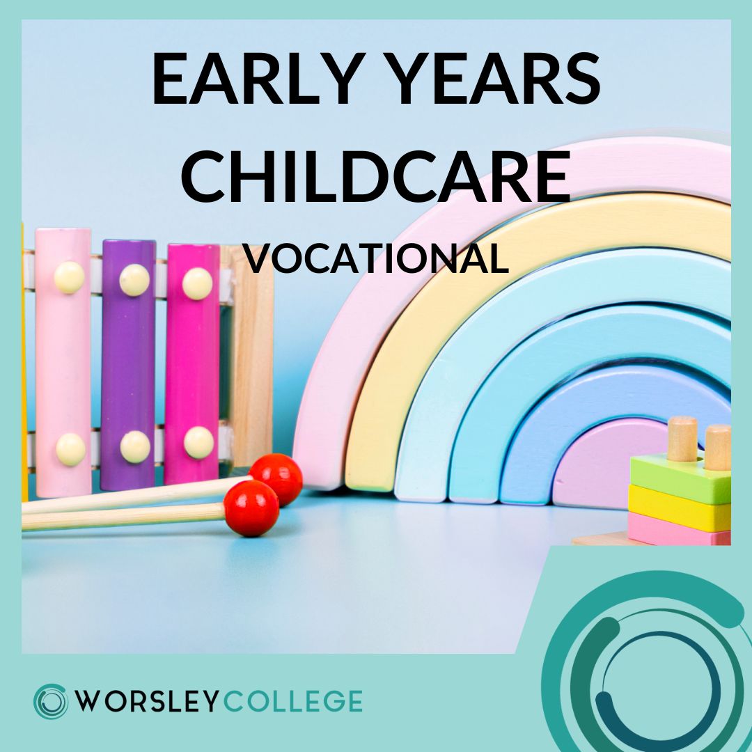 WorsleyCollege's tweet photo. Passionate about a career in Childcare?
Make it happen with our Childcare courses at Worsley College.
We still have limited space left.
Visit the College or call our Admissions Team on 0161 631 5050 for more info.
#EarlyYears #Childcare #Clearing #SCCGroup #WorsleyCollege https://t.co/REa74fPqSU