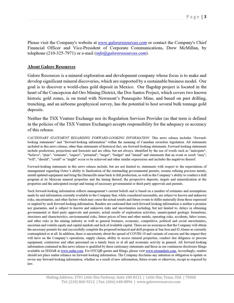 Galore Resources Inc tweet media