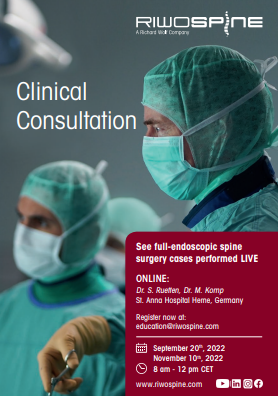RafeefFor's tweet photo. To all valued spine surgeons interested in full-endoscopic spine surgery workshop
All cases will be performed by team from St. Anna Hospital in Herne/Germany.
Tuesday, September 20th 2022, 8am CEST
Registration at education@riwospine.com
#Rafeef #SpineSurgery #healthcare #sudan https://t.co/pHWSSIU1Jy