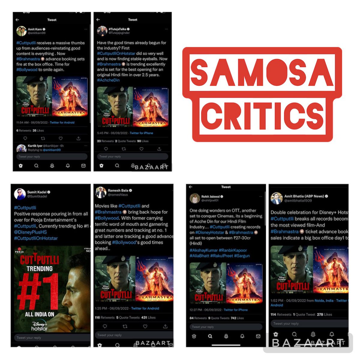 BeastMotto's tweet photo. All the Samosa Critics please say #Cutputli
#embarrassing #bollywood #Shame #Brahmashtra #VikramVedha #AkshayKumar https://t.co/icBB8hWgj5