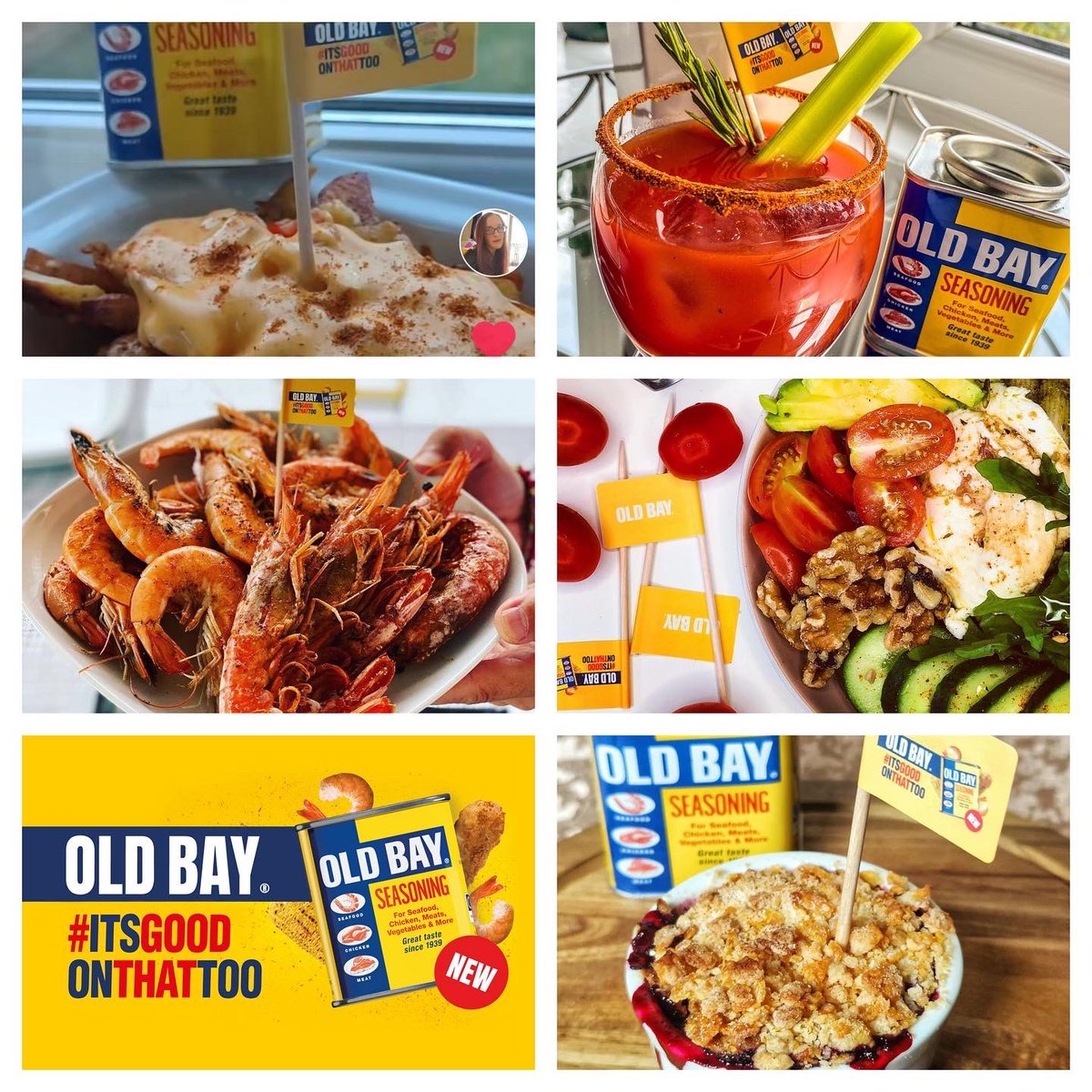 ComeRound's tweet photo. Congratulations to the 5 WINNERS of our @OLDBAYSeasoning #ItsGoodOnThatToo foodie photo activity! (Larissa Hyllam, Elaine Cowie, Emily Henley, Danielle Thornton, Stephen Blades). You’ve each won an amazing OLD BAY merchandise bundle #savvysampling #wordofmouthmarketing https://t.co/AsZPM33dnS
