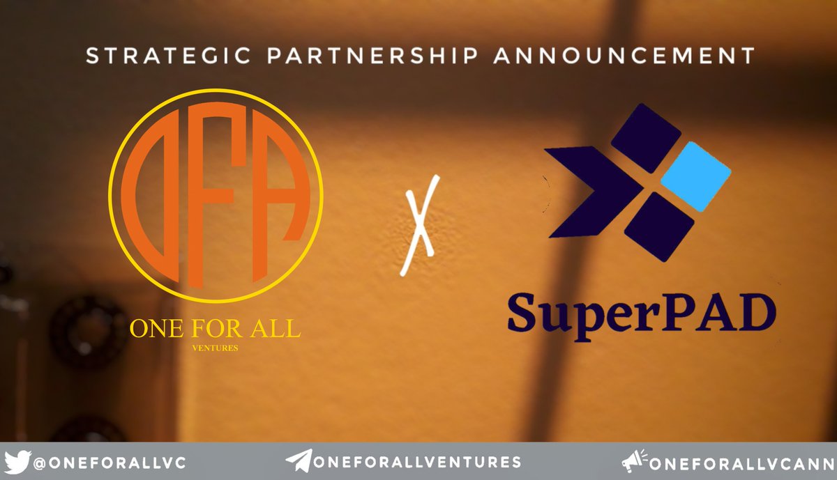 🥳We are pleased to announce partnership with 
@superpad_fi 🚀🚀
  
SuperPAD is a decentralized multichain IDO Platform help Projects to safely raise capital and giving investors confidence.

#Launchpad #IDO #partnership #Ventures