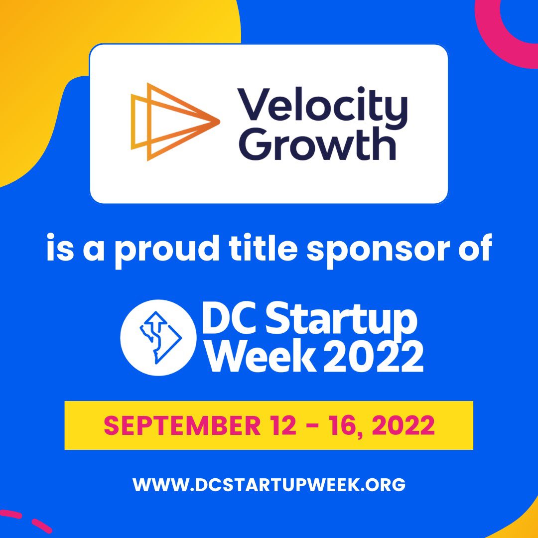 Exciting things happening at <a href="/VelocityGrowth_/">Velocity Growth (Formerly Growth University)</a> !!

We are title sponsors for <a href="/DCstartupweek/">DC Startup & Tech Week</a> this year 🙌🙌