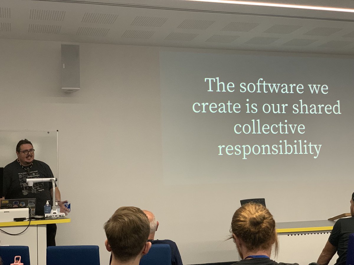 Jonathan Rothwell (he/him) (Not In Service) (@jorodev) on Twitter photo Really love this simple statement from <a href="/stevewestgarth/">Steve Westgarth</a>: The software we create is our shared responsibility. Is a 1-in-1000 edge case really an edge case if that 1 person in 1000 is put in extreme distress because of a simple bug? #iOSDevUK Really love this simple statement from <a href="/stevewestgarth/">Steve Westgarth</a>: The software we create is our shared responsibility. Is a 1-in-1000 edge case really an edge case if that 1 person in 1000 is put in extreme distress because of a simple bug? #iOSDevUK