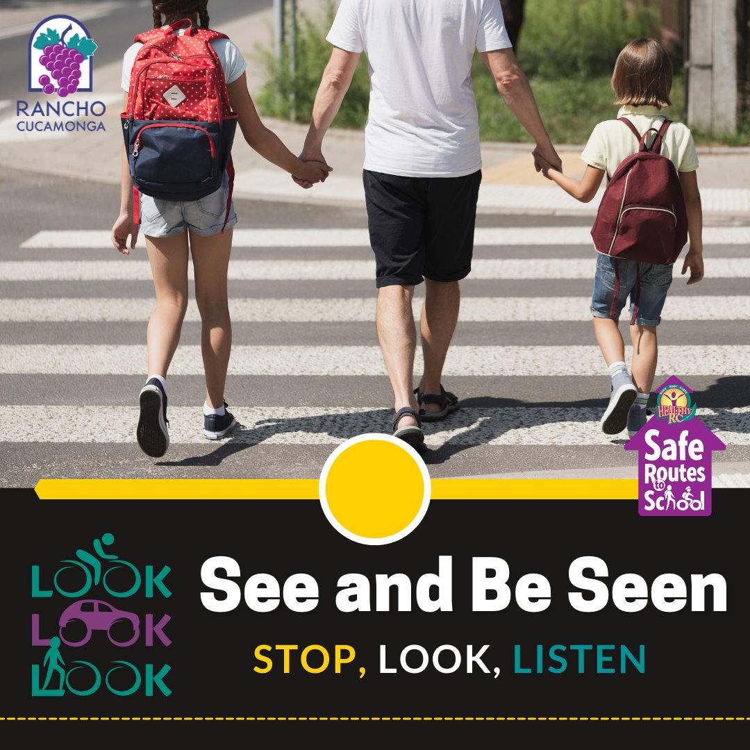 CityOfRC's tweet photo. Healthy RC reminds pedestrians, cyclists, and drivers to #LookLookLook! Follow the rules of the road, obey signs and signals, and make sure to #StayAlert 🚴🚘🏃♀️ #HealthyRC #DriveSafeRC https://t.co/H8jLzrbukL