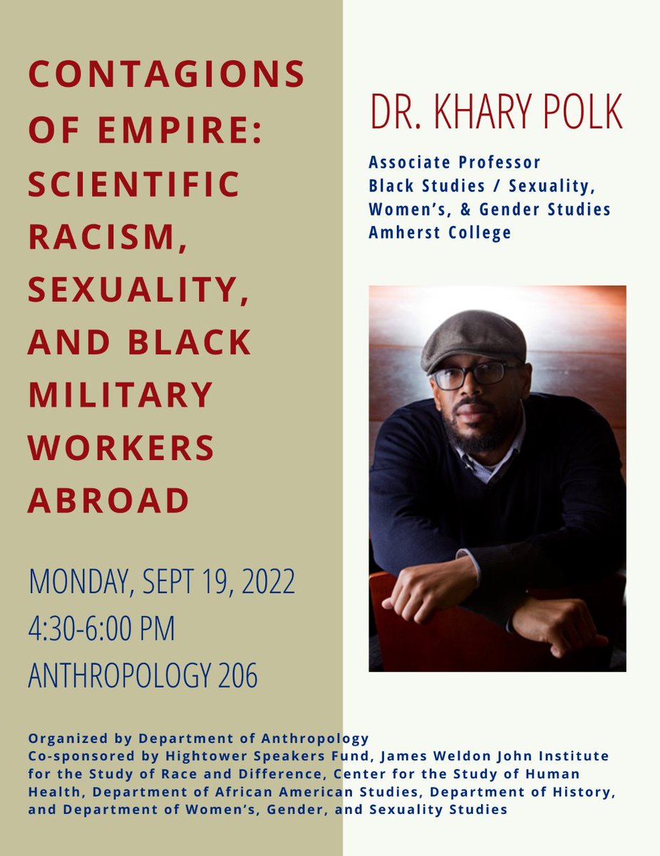 Friends in Atlanta, we are delighted to be hosting Dr. Khary Polk at Emory for a book talk on Monday, September 19. All are welcome!