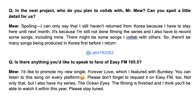 Lalin793352's tweet photo. Exclusive Zoom Interview with Mew Suppasit on Easy FM 105.5

🔗https://t.co/eevU1keH3i 

#ForeverLove by #MewSuppasit
#ForeverLove_MewSuppasit
#MGLalinTrans https://t.co/HoqmWBE4RA
