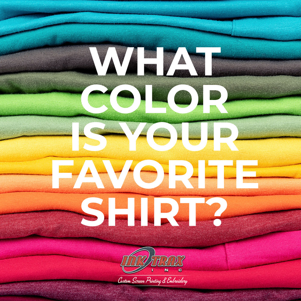 InkTrax's tweet photo. We want to know, what color is your favorite shirt?

https://t.co/eESR9FI8pU | (850) 235-4849 https://t.co/oBEWptEEJt