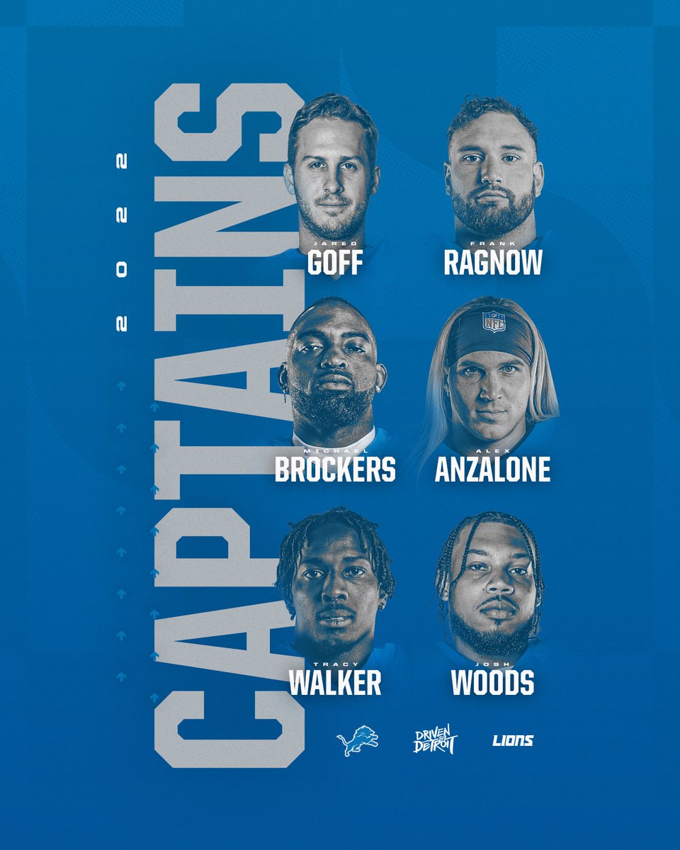 Detroit Lions (@lions) on Twitter photo Our 2022 captains
#OnePride Our 2022 captains
#OnePride