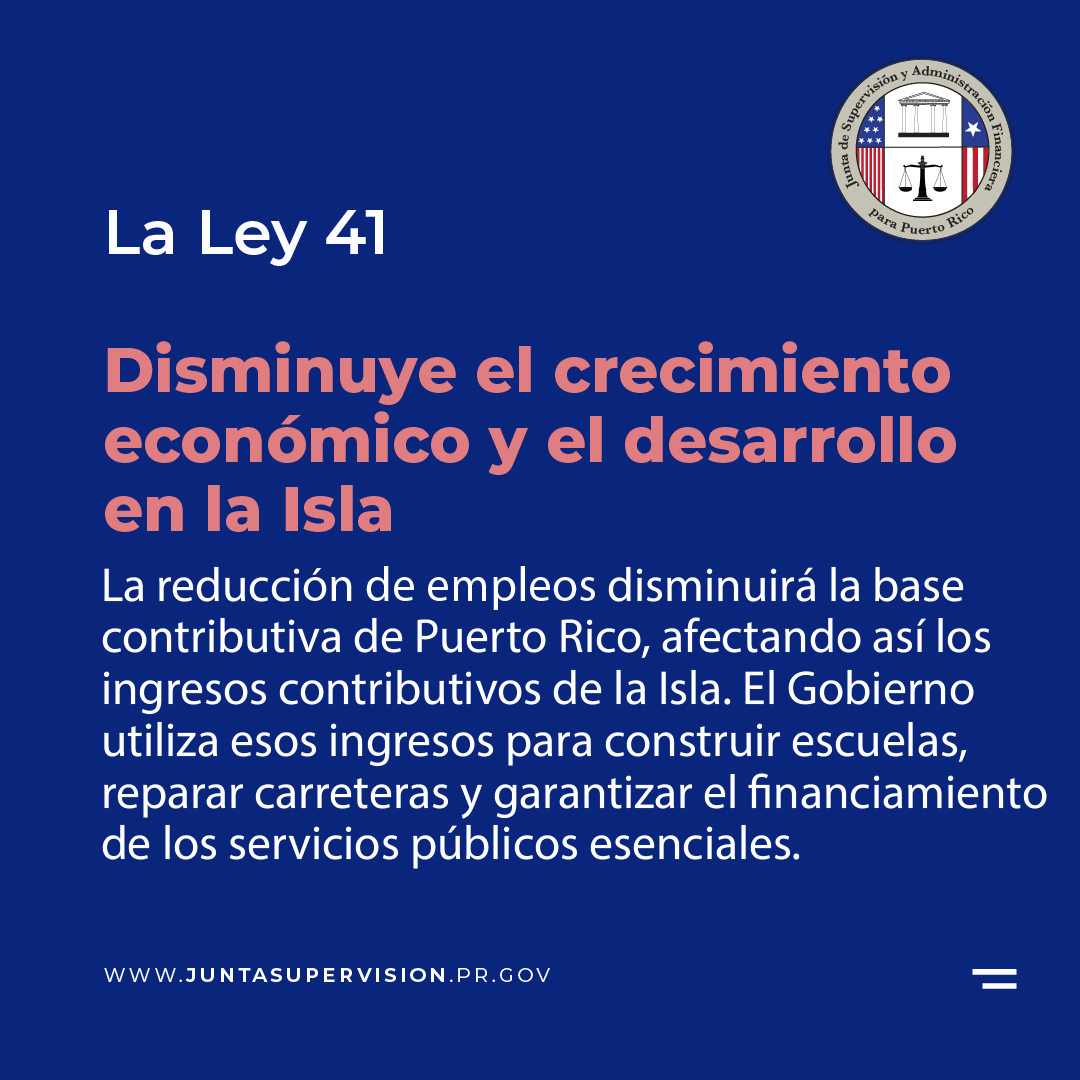 FOMBPR's tweet photo. Puerto Rico tuvo un progreso sustancial en cuanto a la estabilidad fiscal y crecimiento económico. La Ley 41 retrasaría a Puerto Rico. Su propósito es revertir las reformas laborales dirigidas a aumentar el empleo. https://t.co/KAx19QQfbK