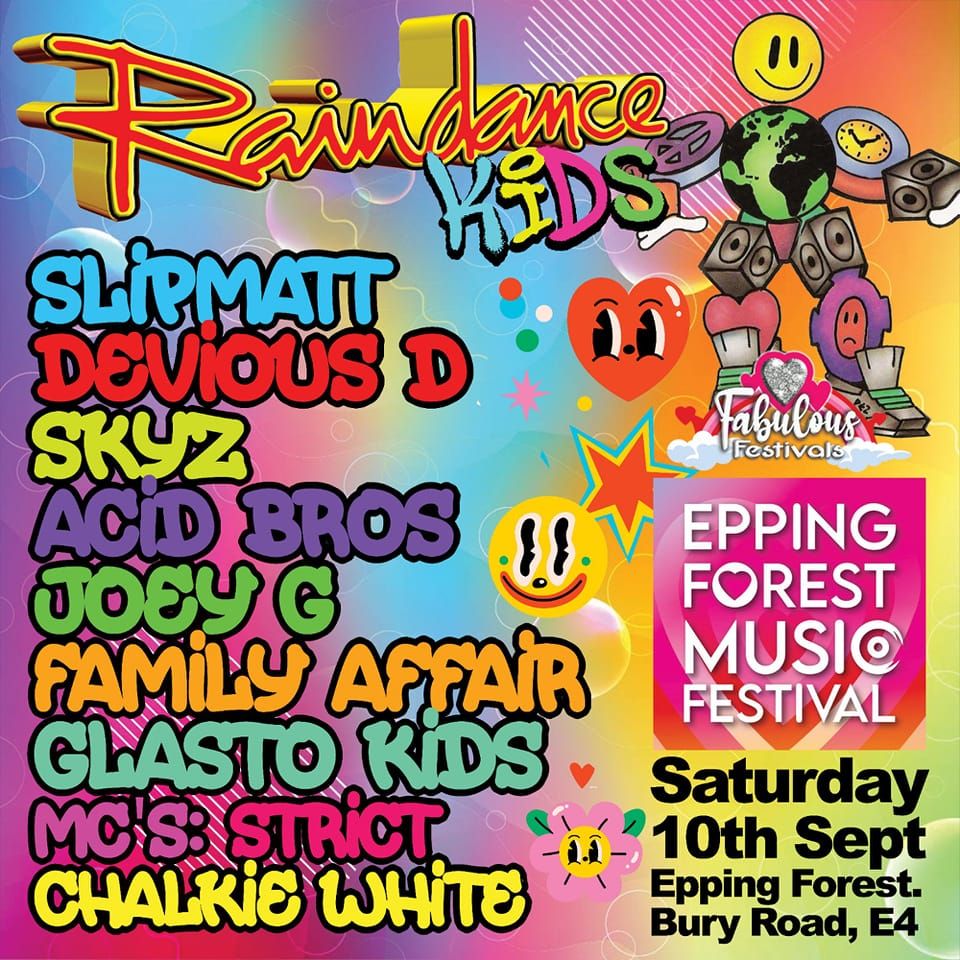 On Saturday I'll be shifting it up from Minehead to Chingford East London for the Epping Forest Music Festival and the Raindance Kids Family Rave Arena. Catch me there at 3pm 🤩

For more info check the Slipmatt website x