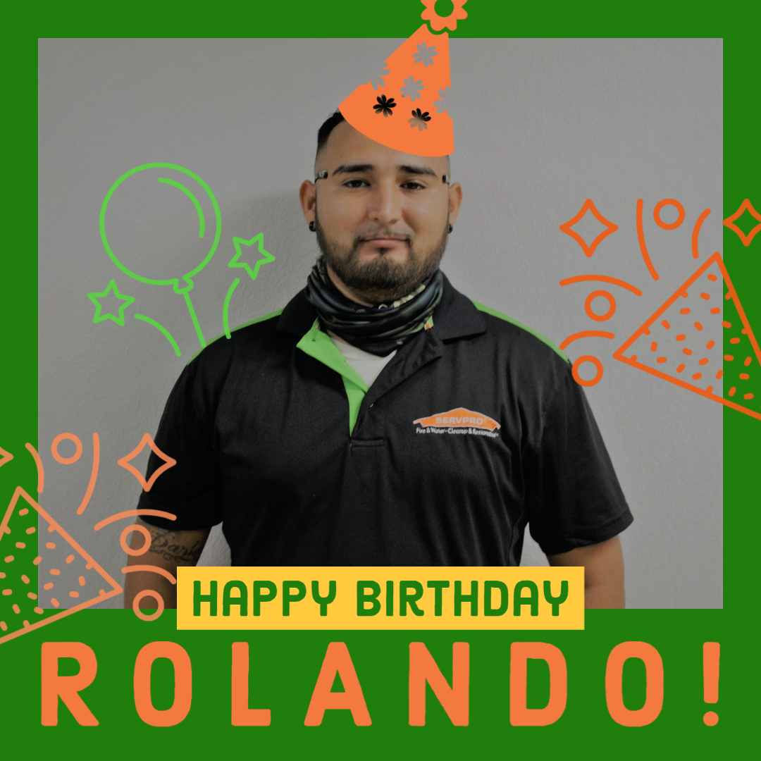 Join us as we celebrate one of our technicians Rolando's Birthday!

We hope you have a great day today and always and may you continue to celebrate more birthdays by our side as your SERVPRO Family!
servproeastmissionsouthedinburg.com/contact/contac…