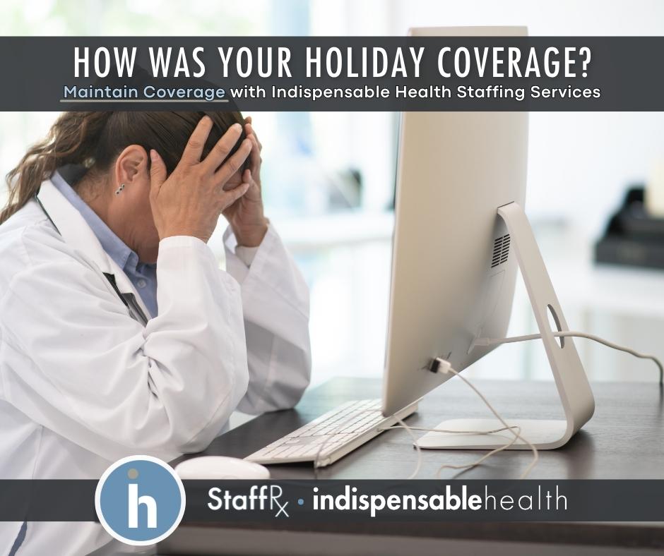 IndispensHealth's tweet photo. How was staffing coverage w/in your facility during the holiday weekend?
If this weekend demonstrated a future need for #pharmacy staffing coverage, reach out to our team of StaffRx professionals

💻 https://t.co/4FZCk2TcUh | ☎️ (866) 964-2638, ext 102 https://t.co/5JelcMWIDY