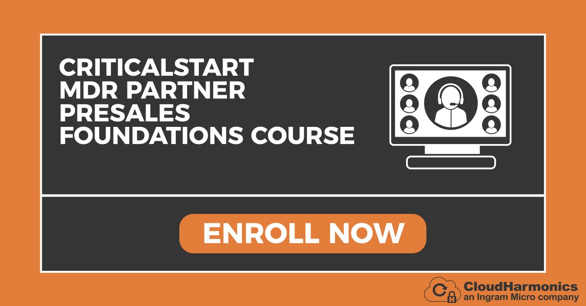 Are you familiar with our CriticalStart foundations course? This is a partner-only class that focuses on presales for CriticalStart. Click the link to see our next available course dates or for more information! #FoundationsCourse #Training #Cybersecurity cloudharmonics.com/public/course/…