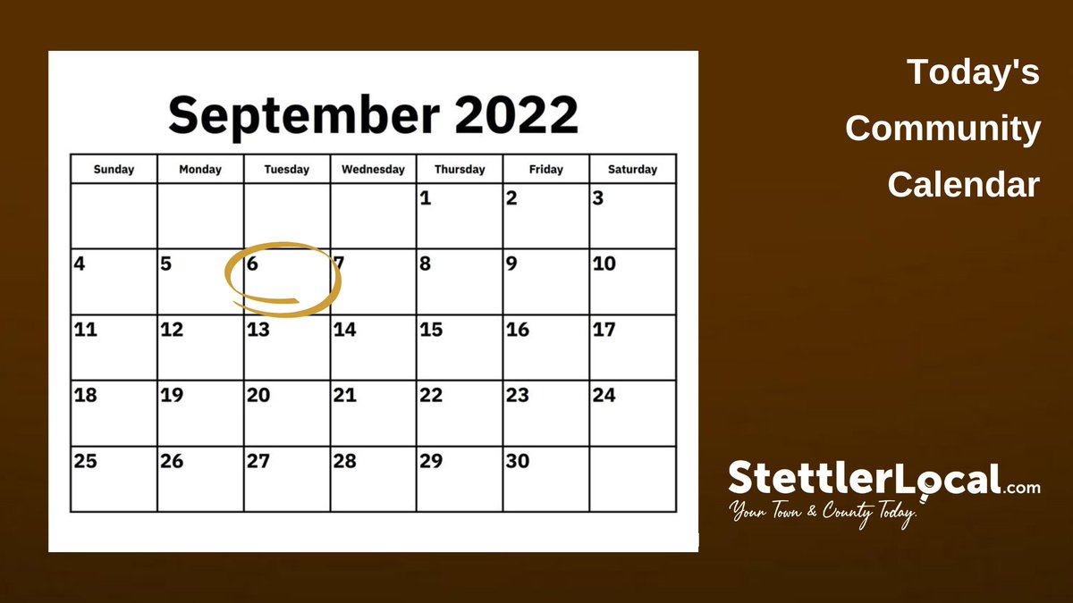 Click on the StettlerLocal.com Community Calendar for details stettlerlocal.com/september-even… Today's Community Calendar: Donalda Gallery - Local Art Exhibit - Last Day! Read & Rhyme Stettler Farmer's Market Market Buds Stettler Town Council Meeting #finditonstettlerlocal