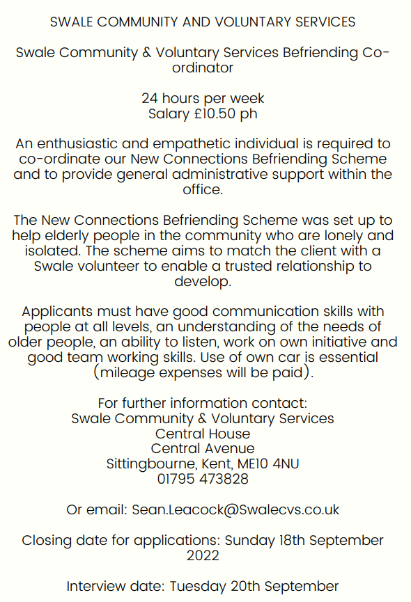 SwaleCVS's tweet photo. Swale CVS are now hiring. Take a look at the below information. If you would like to apply please follow this link - https://t.co/DO3w1EXekR https://t.co/PLpiGxDsZx