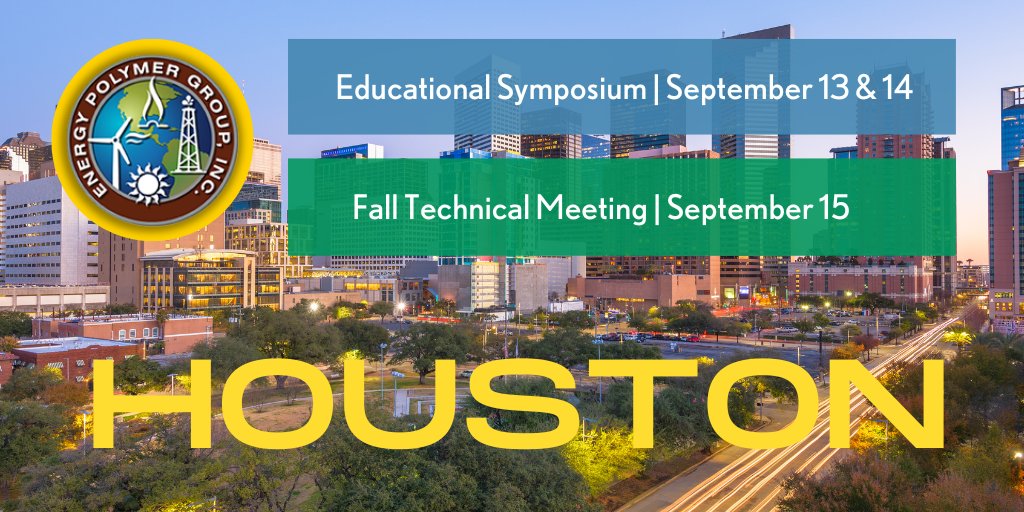 EnergyPolymer's tweet photo. Join the Energy Polymer Group for the 2022 Educational Smposium and Fall Techncial Meeting NEXT WEEK at The Moran - CityCentre. There is still time to register!
For FULL AGENDA and registration details, go to https://t.co/jhxrVOdFno
#energypolymergroup https://t.co/GAmlvcplVQ