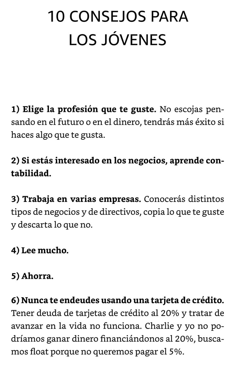 LuisMiguelValue's tweet photo. Los 10 consejos para los jóvenes de Charlie Munger y Warren Buffett.

📕 Warren y Charlie: lecciones sobre la inversión, los negocios y la vida. https://t.co/qutZAHwW1M