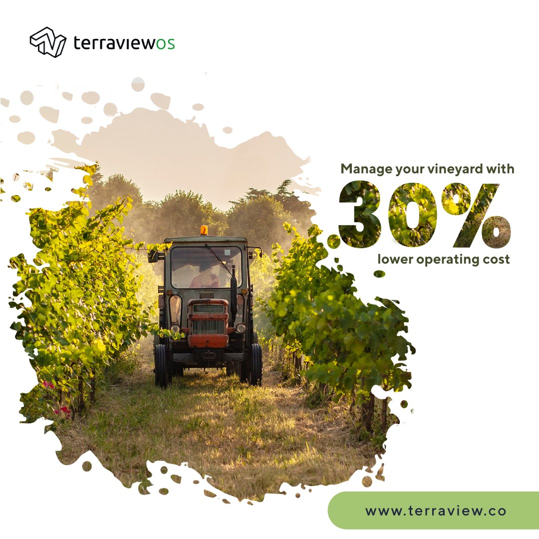 terraviewos's tweet photo. TerraviewOS helps you to optimise operating costs - personnel, machinery &amp; material. Know more https://t.co/yYwy0Yx7C8

#terraviewos #SaaS #wineries #vineyard #yieldestimation #weatherforecast #diseasealerts #vineyardlife #viticulture https://t.co/MFKJbM4xTi
