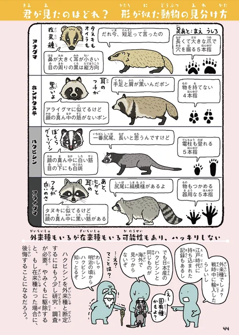 「アナグマは外来種」というツイートが飛んできたので、🚨タヌキ警察が出動します。
https://t.co/54SqLPhhvw 