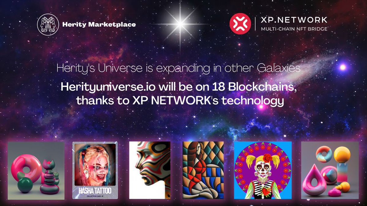 1/2 ⚜️Aiming to offer wide practical services to our community, we share with you the partnership with <a href="/xpnetwork_/">XP.NETWORK</a> (XP.Network) world`s most powerful #NFT bridge.

🌌Our common efforts will enable cross-bridging of herityuniverse.io into over 18 new blockchains