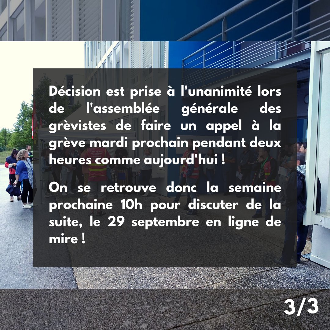 ucl_rennes's tweet photo. A l'unanimité, l'assemblée générale des grèvistes décide de reconduire la grève mardi prochain avec les mêmes modalités qu'aujourd'hui ! 

RDV la semaine prochaine à 10h pour apporter du soutien à cette lutte et discuter de la suite, le 29 septembre en ligne de mire ! 

4/4 https://t.co/IpA4fWPIG5