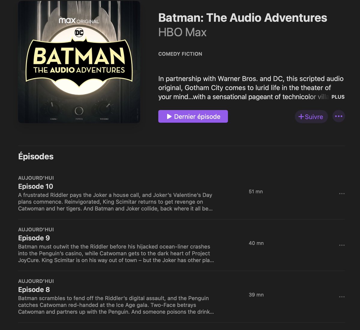 Arno_Kikoo's tweet photo. ⚠️ Le podcast #Batman : The Audio Adventures n'est plus une exclusivité à HBO Max (il était temps) ⚠️
C'est en anglais et avec un angle humoristique (loin de #BatmanAutopsie), mais on va enfin pouvoir écouter ça en totalité 🥳 https://t.co/BQV9crqFyU