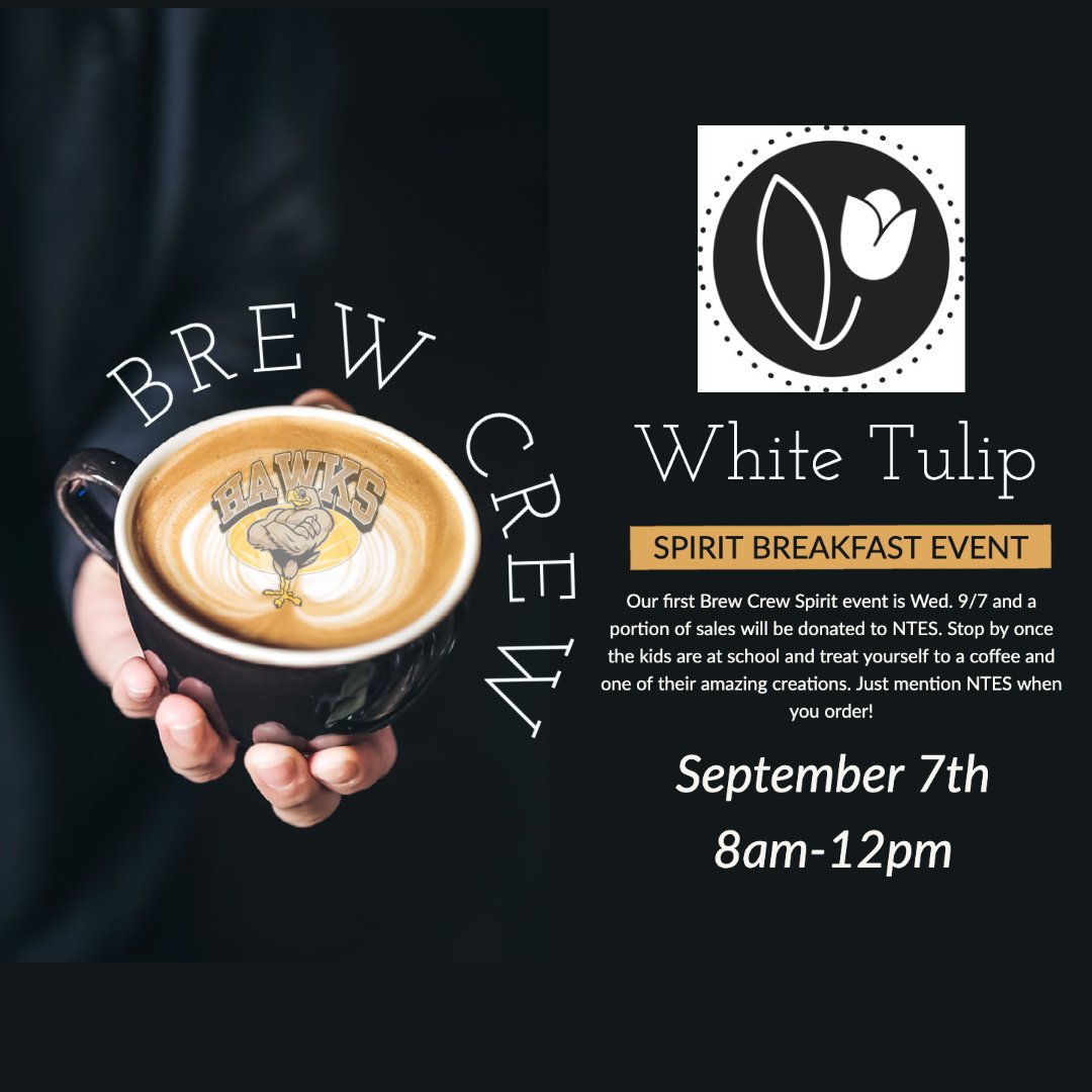 Our first breakfast spirit event is TOMORROW morning at White Tulip Gourmet from 8am-12pm. Once you drop the kids off stop by for a coffee and treat.