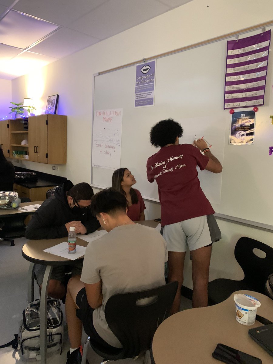 ProchnowSci's tweet image. Students are reading constellation stories and preparing posters to share with their classmates. @SeguinHSTx @SeguinISD #matadorscience