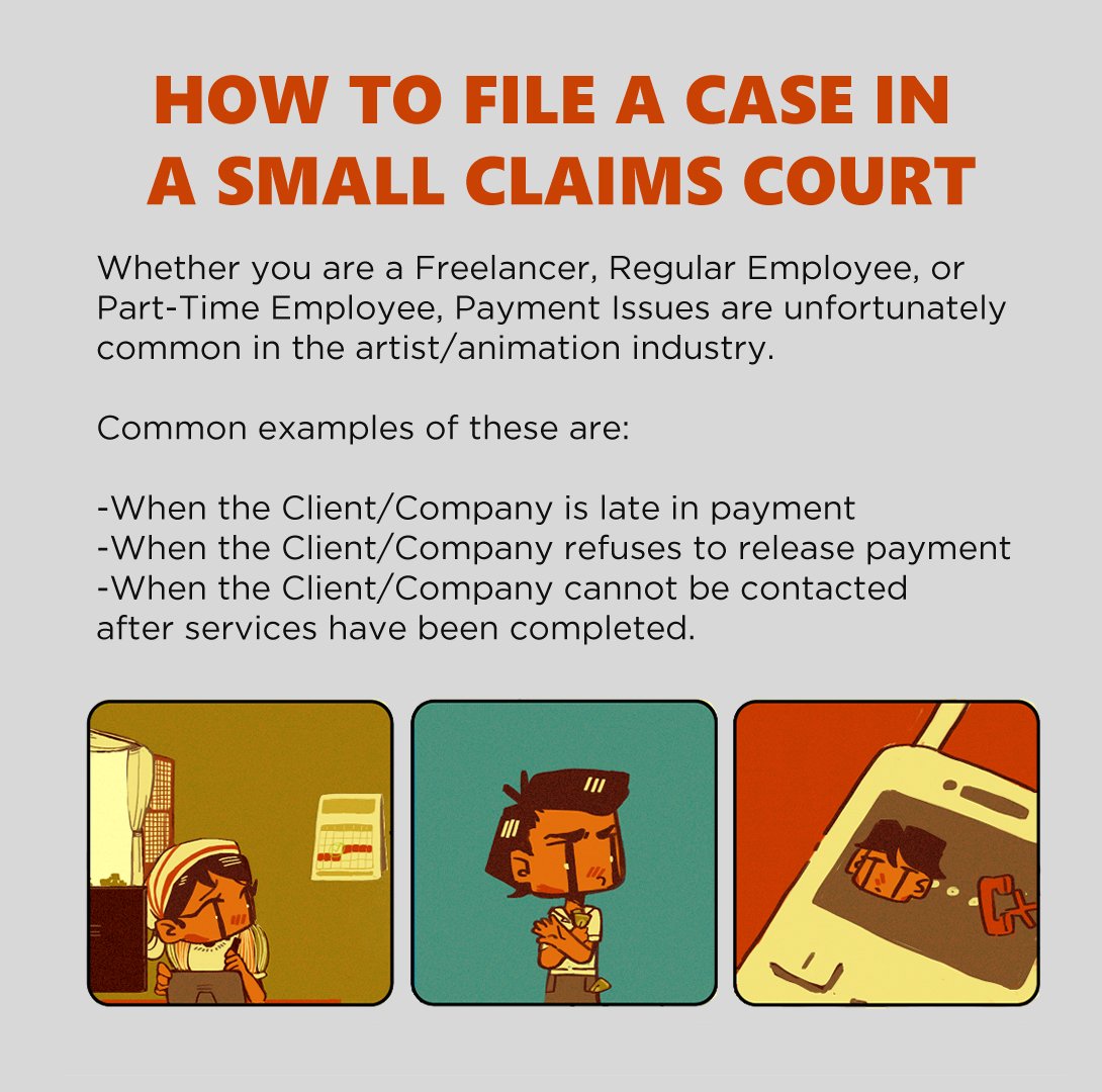 PAWA_Official's tweet photo. Have trouble getting that final payment from your client? Maybe it's time for you to go to your small claims court and finally get that payment. Check out these simplified guidelines to help you through the process of filing to small claims court. (1/2) https://t.co/dHMn9VIUK7