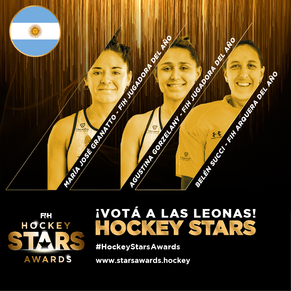 ¡Votá a #LasLeonas! 🇦🇷

Majo Granatto, Agus Gorzelany y Belen Succi están nominadas para los #HockeyStarsAwards 💫, los premios anuales de la FIH. 

Votalas acá 👉 bit.ly/3BiIyQn