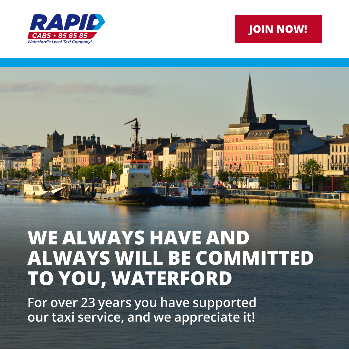 rapidcabs's tweet photo. ๐๐ฅ๐ฐ๐๐ฒ๐ฌ ๐ฌ๐ฎ๐ฉ๐ฉ๐จ๐ซ๐ญ๐ข๐ง๐ ๐ฒ๐จ๐ฎ, ๐๐๐ญ๐๐ซ๐๐จ๐ซ๐. ๐ฎ๐ช
For over 23 years, we have been the best taxi service in Waterford, here's to the next 23 years! ๐
โ๏ธ 051-858585
๐ฒ https://t.co/WUlPye5aZv
#RapidCabs #Waterford #Ireland https://t.co/wSMGRR9oH2