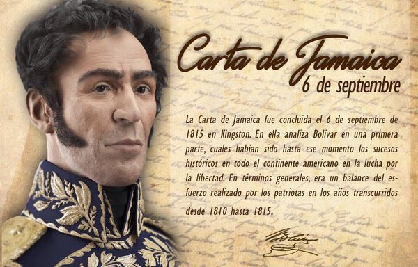 Danielcustodio3's tweet photo. Porque #SomosPatriaQueSeRespeta hoy #06deSep recodamos con Júbilo y Rebeldía los 207 años de la Carta de Jamaica, brillante documento Político, Humanista y Social redactado ✍️por nuestro Padre Libertador "SIMÓN BOLÍVAR"🇻🇪
!!Sigamos el ideario bolivariano!!
@_LaAvanzadora https://t.co/kaS8frqOiT