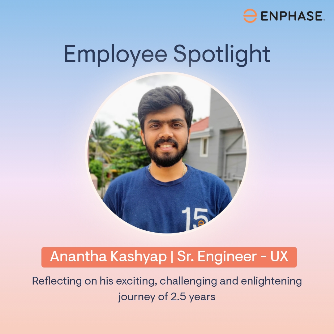 Enphase_India's tweet photo. Meet Anantha Kashyap, our Employee in Spotlight who has set exemplary standards with his work ethics and experience, here at Enphase 
Checkout the complete story here - https://t.co/QBzTQFC08a
#enphase #enphaseenergy #workculture #work #employeeengagement #employeeappreciation https://t.co/IS7bRfFPva