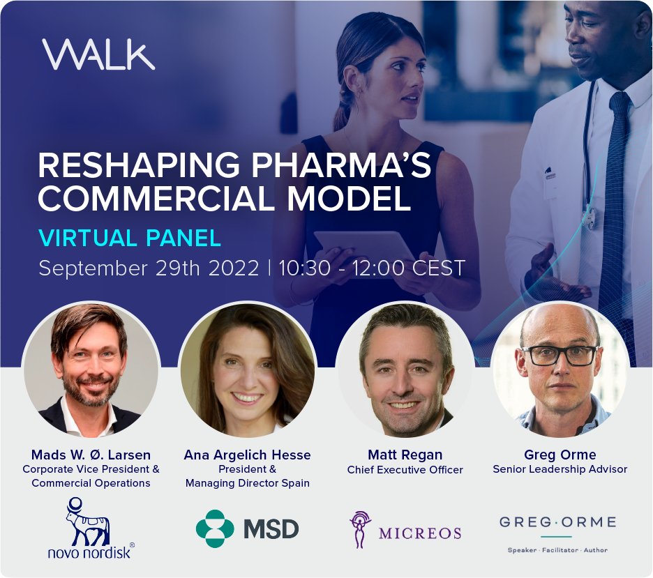 Join us in our new virtual panel, “Reshaping Pharma’s Commercial Model”, where we will explore the commercial model changes and the new mindset paradigm needed to succeed in today’s healthcare context: walk-panels.com.  #Pharma #CommercialModel #CustomerEngagement