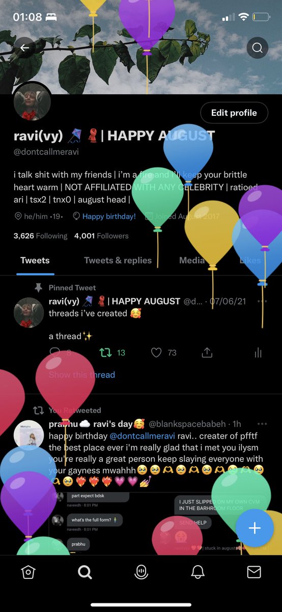 dontcallmeravi's tweet photo. itโs my birth gay you jobless people ๐ฅฐ๐๐ฅฐ๐ wish me or burn in hell #mebirthday #mesohot #king #queen #thickass #thickwallet https://t.co/YdtzD9GA9u