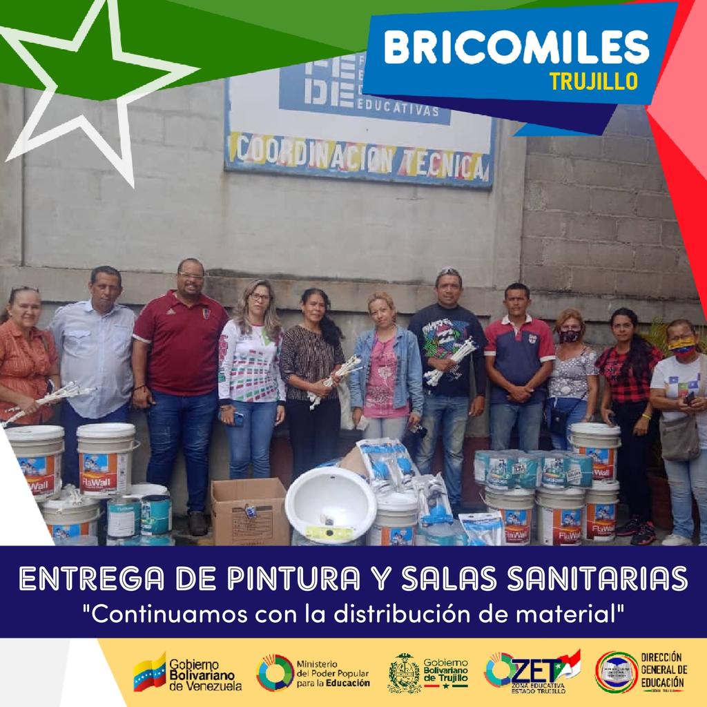 notieducatetru's tweet photo. #6Sep || Con gran entusiasmo se continúa distribuyendo material para el embellecimiento de los planteles a través de las #Bricomiles, política de atención a las escuelas del Presidente @NicolasMaduro orientada por la Ministra @_LaAvanzadora. https://t.co/NDypMZqbO0