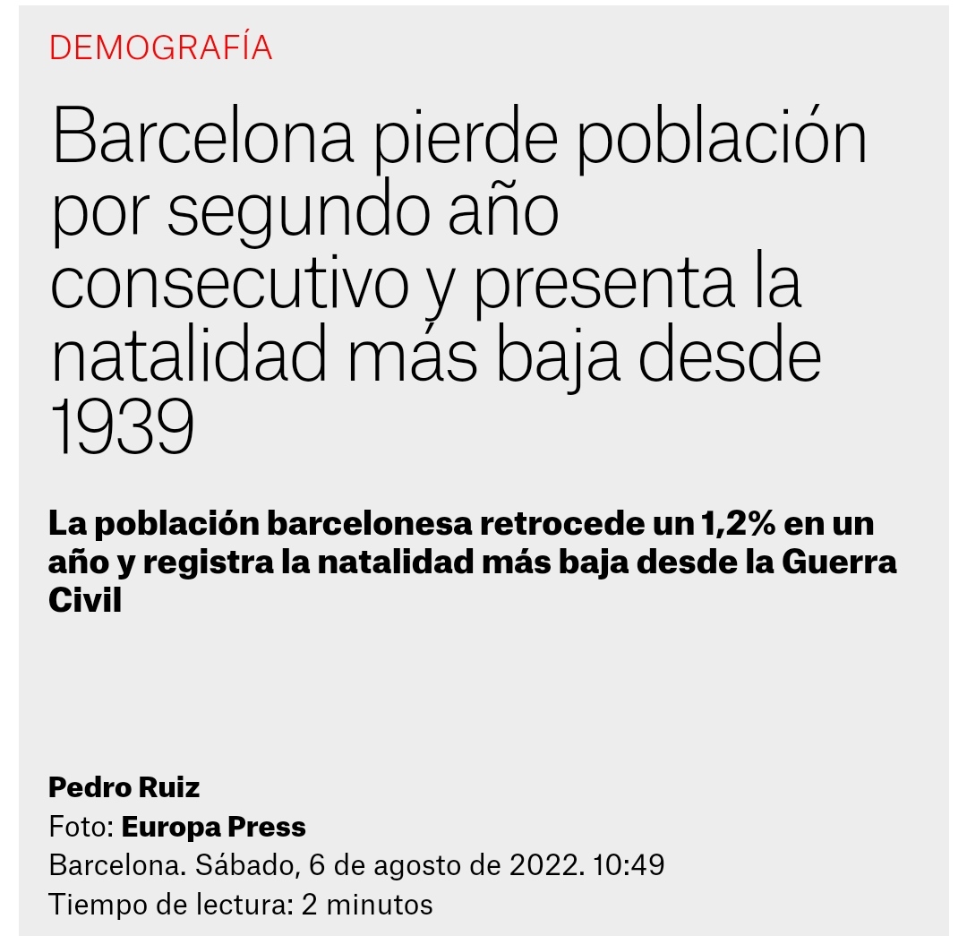 JaimePalomera's tweet photo. - Sector inmobiliario: "El precio del alquiler sube en Barcelona porque cada vez más gente quiere vivir ahí".

- Realidad: Barcelona lleva dos años seguidos perdiendo población. 👇 https://t.co/u3sRw5w8mh