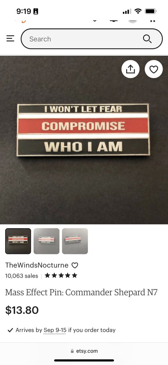 ChiefHawke's tweet image. Best etsy buy for ME fans. Need this in more options.