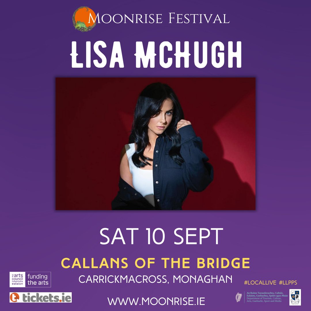Fresh from #ElectricPicnic2022 - Country Music Star #LisaMcHugh will take to our @MoonriseIE stage this Sat evening. Gates 12pm. 🌙 Link to tickets HERE bit.ly/3pksNS6 @artscouncil_ie @MonaghanTourism @MonaghanCoCo @DeptCulturelRL @colmcarthy #LocalLive #LLPPS