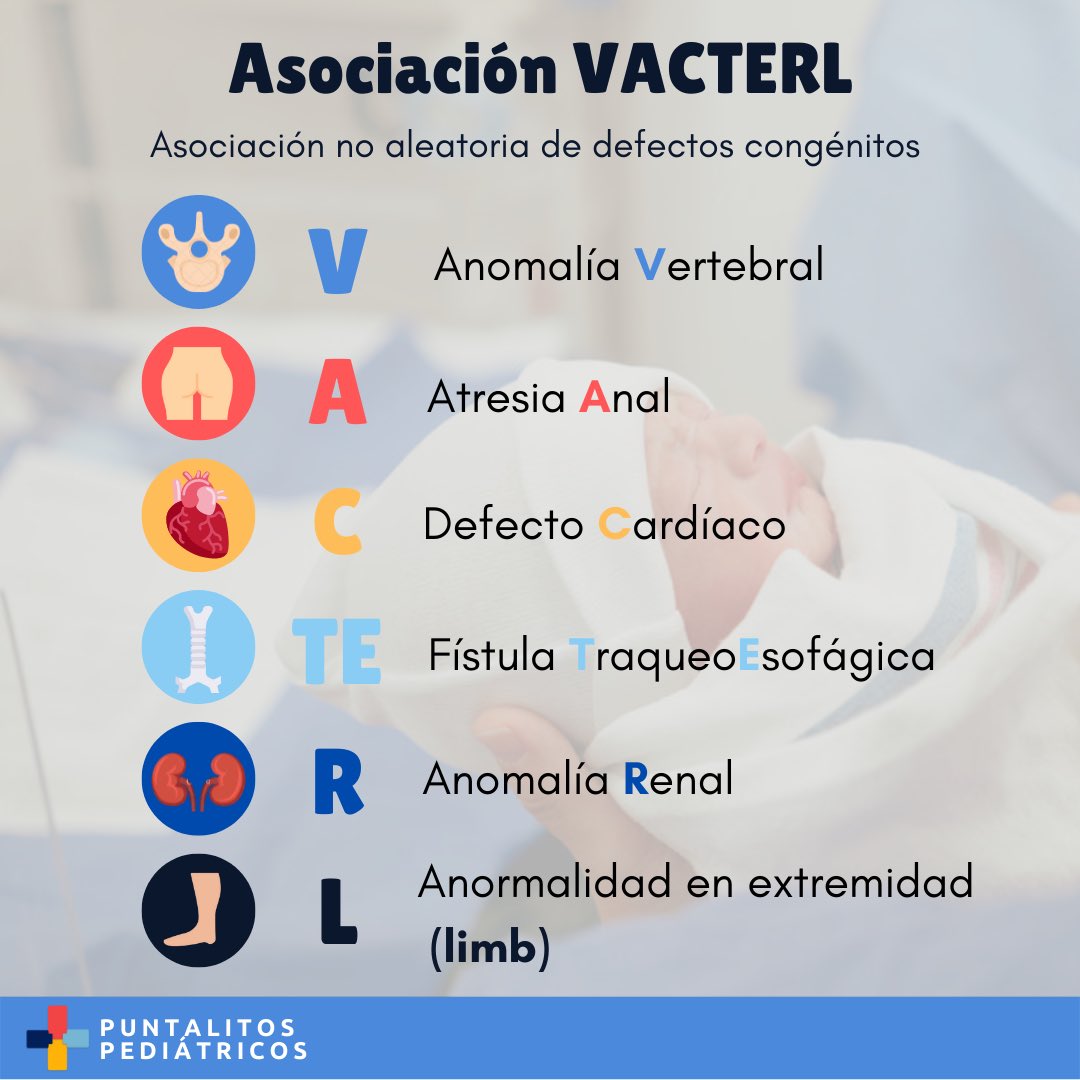 Asociación #VACTERL un puntalito  fácil de recordar. #puntalitospediatricos #FOAMED