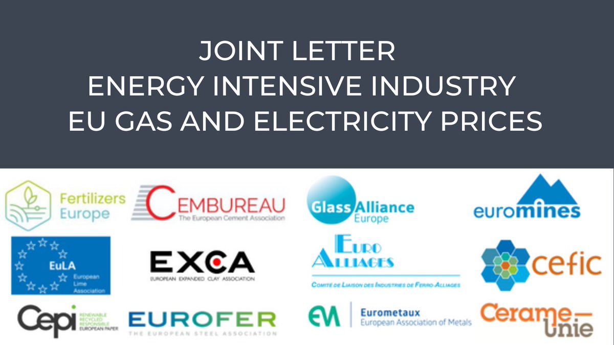 CerameUnie's tweet image. 📢The #energy intensive industries call on the @EU_Commission, President @vonderleyen &amp;amp; Minister @JozefSikela for #urgent 🇪🇺EU-wide action limiting the price of natural gas.

Read Joint Letter here 👉bit.ly/3AQtWGg