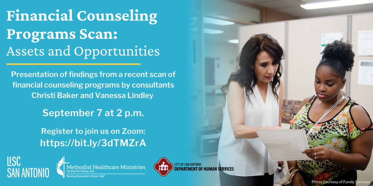 Tomorrow! Join us to hear about financial counseling efforts in San Antonio, including opportunities for enhancing local service delivery. Register: lisc-org.zoom.us/webinar/regist…