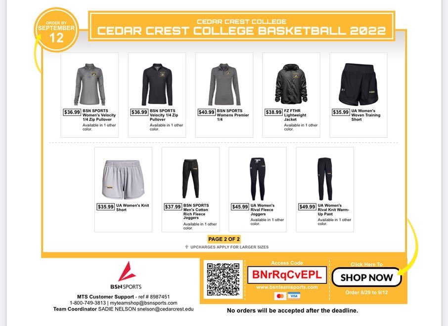 cccwbb's tweet photo. Our Team Store is Open! Place your orders before Sept. 12th! 🏀 https://t.co/joHagU1rnZ