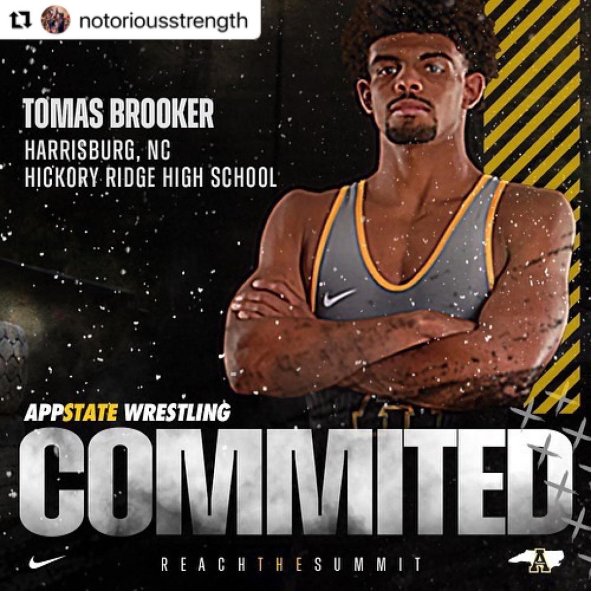 Carolinamatnews's tweet photo. Huge pickup for @AppWrestling 
They need to rename Boone , Hammerville🔨🔨🔨. Congrats to Tomas Brooker! 

#Repost @notoriousstrength @tremaynebroomer with @use.repost

#HWPO https://t.co/vF4JfXIE5c